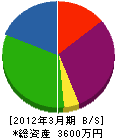 田中ガラス建材 貸借対照表 2012年3月期