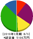 丸田設備 貸借対照表 2010年3月期