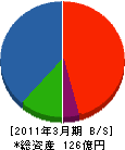 日本アルミ 貸借対照表 2011年3月期