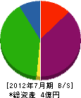 砂田商事 貸借対照表 2012年7月期