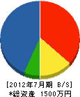 渡辺工業 貸借対照表 2012年7月期