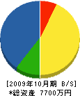 中垣設備 貸借対照表 2009年10月期