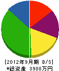 秋山石材 貸借対照表 2012年9月期