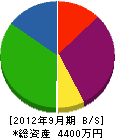 鶴岡殖産 貸借対照表 2012年9月期