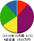山矢建設 貸借対照表 2010年10月期