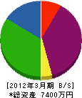 井田設備工業 貸借対照表 2012年3月期