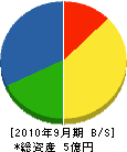 堀川忠義商店 貸借対照表 2010年9月期
