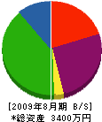 田中土建 貸借対照表 2009年8月期