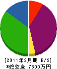 井田設備工業 貸借対照表 2011年3月期