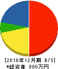 會澤土木 貸借対照表 2010年12月期