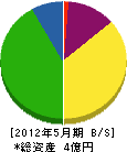 三成港湾 貸借対照表 2012年5月期