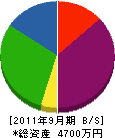 松原設備工業 貸借対照表 2011年9月期