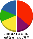 ムトウ塗装 貸借対照表 2009年11月期