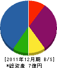 日本水処理技研 貸借対照表 2011年12月期