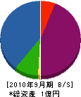 神奈川空調工業 貸借対照表 2010年9月期