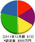 岩崎建設 貸借対照表 2011年12月期