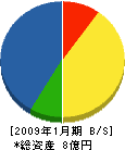 日東エレベータ製造 貸借対照表 2009年1月期
