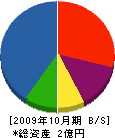 広田電氣工事 貸借対照表 2009年10月期