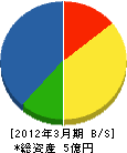 川本技研工業 貸借対照表 2012年3月期