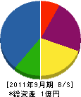 三浩総産 貸借対照表 2011年9月期