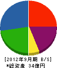 熊本ドック 貸借対照表 2012年9月期