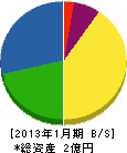 笹原商産 貸借対照表 2013年1月期