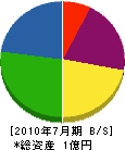 飯田電機 貸借対照表 2010年7月期