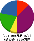 葉田建設 貸借対照表 2011年9月期