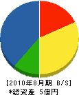 塩田 貸借対照表 2010年8月期