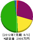熊谷工務店 貸借対照表 2012年7月期