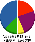 尾田水道 貸借対照表 2012年6月期