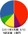 駒井建設 貸借対照表 2011年8月期