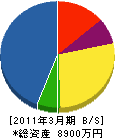 岩田板金工業 貸借対照表 2011年3月期