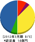 帝石削井工業 貸借対照表 2012年3月期