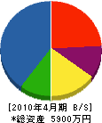 小柳電気商会 貸借対照表 2010年4月期