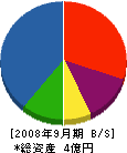 田中機工建設 貸借対照表 2008年9月期