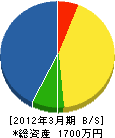 岩崎水道 貸借対照表 2012年3月期