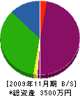 内海土木 貸借対照表 2009年11月期