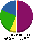 東京建設 貸借対照表 2012年7月期