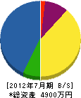 田中工作所 貸借対照表 2012年7月期