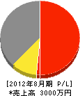 小田垣総合設備 損益計算書 2012年8月期