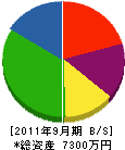 谷井組 貸借対照表 2011年9月期
