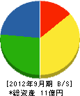 川村工務店 貸借対照表 2012年9月期
