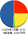 石川組 貸借対照表 2009年7月期