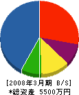 角田建築 貸借対照表 2008年3月期