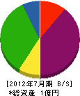 徳田設備 貸借対照表 2012年7月期