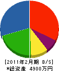 小島建設工業 貸借対照表 2011年2月期