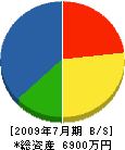 石川電業社 貸借対照表 2009年7月期