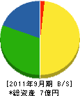 岩崎建設 貸借対照表 2011年9月期