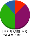 笹川組 貸借対照表 2012年3月期